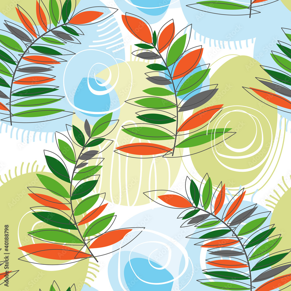 Poster Spring forest seamless pattern