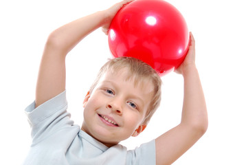 Fototapeta na wymiar active child with a ball