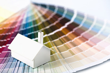Model house on color palette