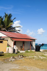 typical house architecture on beach San Luis San Andres Island C