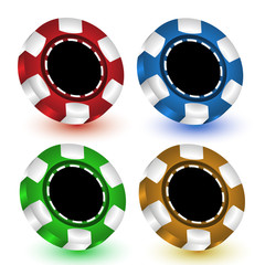 Jetons de poker en couleur