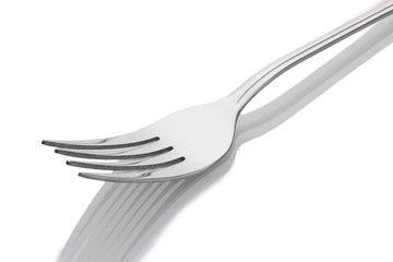 Silver fork isolated on white