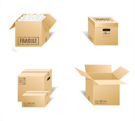 Vector illustration of cardboard boxes