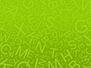 fond vert - lettres mélangées