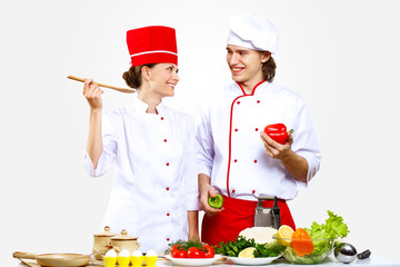Portrait of a young cook in uniform