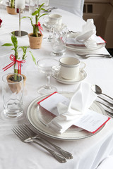 wedding table set with bamboo