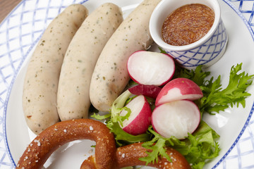 sausages with pretzel