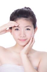 Asian beauty skin care woman smiling