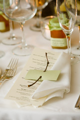 Wedding table with menu