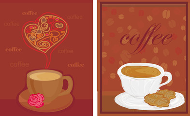 menu coffee shop set