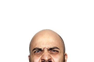 Obraz premium half face angry expression looking