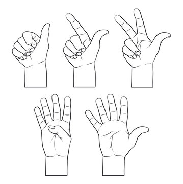 Zählen per hand 1,2,3,4,5,