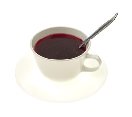 Blueberry tea with spoon