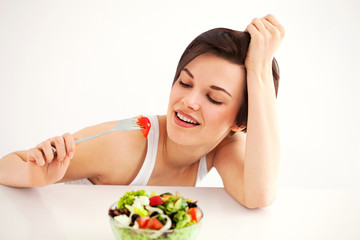 woman with bowl of salad