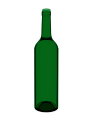 Green glass bottle