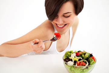 woman with bowl of salad