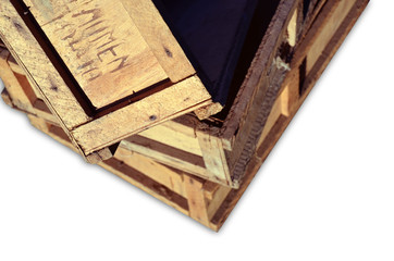 Wooden boxes, isolated