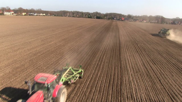 Tractors on a field