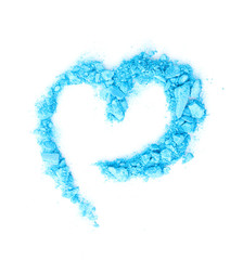 Crushed eyeshadows isolated on white