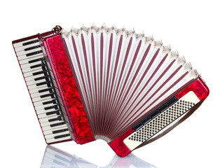 Retro accordion isolated on white