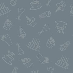 seamless background with desserts and drinks