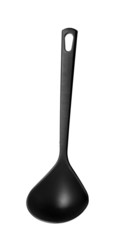 black kitchen ladle isolated on white