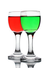 alcoholic cocktails isolated on white