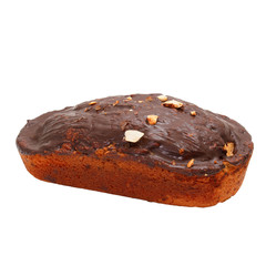 dessert chocolate nuts cake isolated (clipping path)