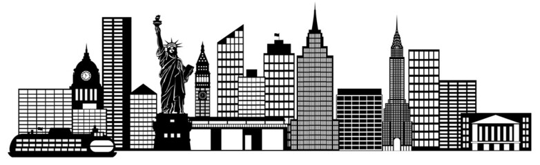 Naklejka premium New York City Skyline Panorama Clip Art