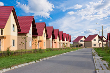 Townhouses with household lawns