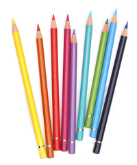 Fototapeta premium Color pencils over white background