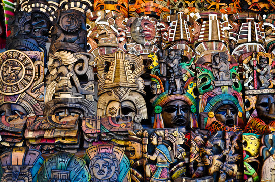 Mayan Wooden Masks for Sale
