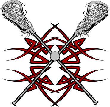 Lacrosse Sticks Graphic Vector Template