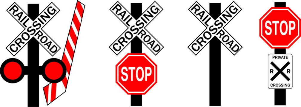 Common U.S. Railroad Crossing Signs