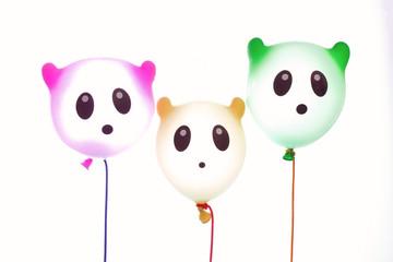 風船でパンダのキャラクター