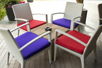 Tables and chairs for relaxing