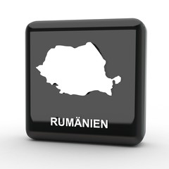 Button 3d Karte Rumänien schwarz