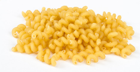 italian pasta (macaroni) isolated on white background