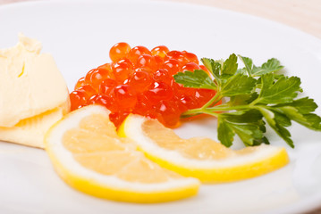 Red caviar snack