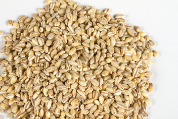 Pearl barley heap isolated on white