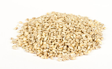 Pearl barley heap isolated on white