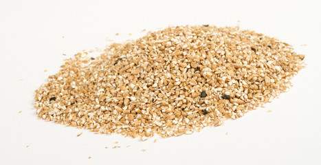 Pearl barley heap isolated on white