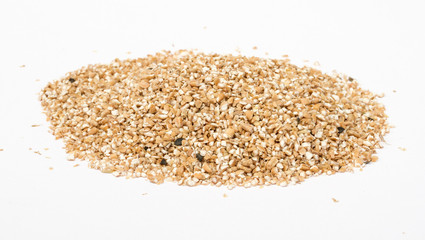 Pearl barley heap isolated on white