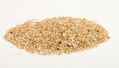 Pearl barley heap isolated on white