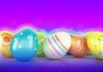 Easter eggs and chickens