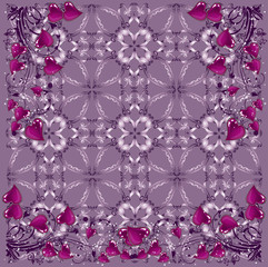 lilac design with hearts