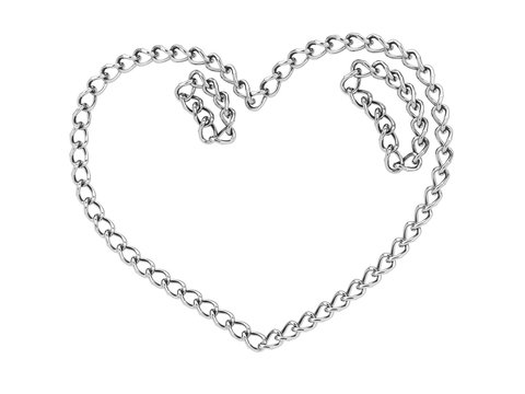 chain heart with glossy isolated on white
