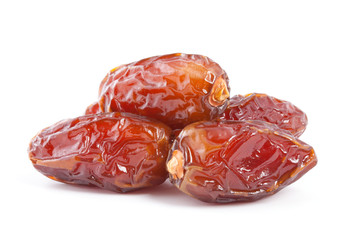 Date fruit isolated on white background.