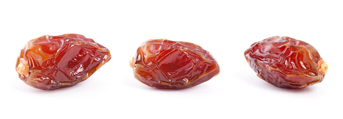Date fruit isolated on white background.