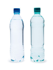 Polycarbonate plastic bottles of mineral water